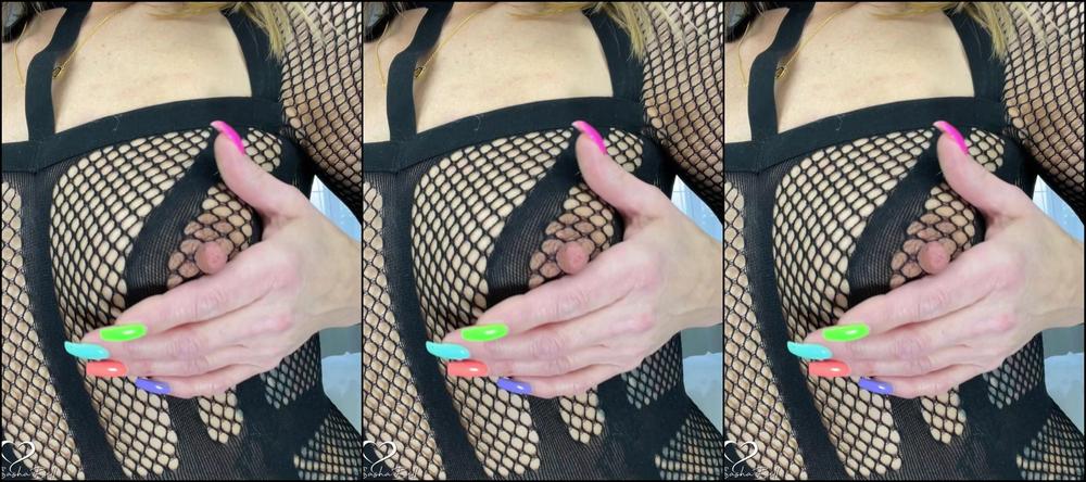 "SashaBull" bodystocking, fishnet, natural tits, nipple play, nipples Sasha Bull Big nipples and fishnet bodystockings manyvids