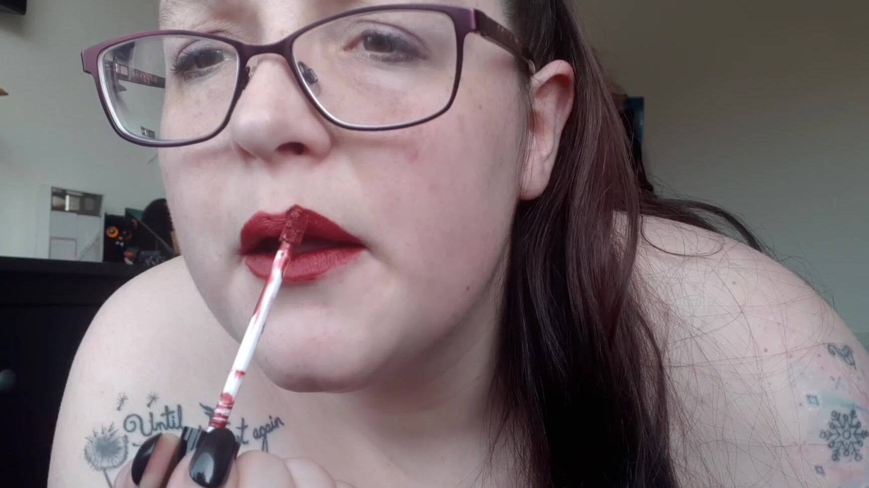 Emma Celeste Testing New Lippy Topless