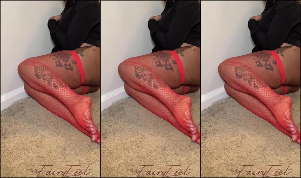 Thegodfairy Red Fishnet Joi