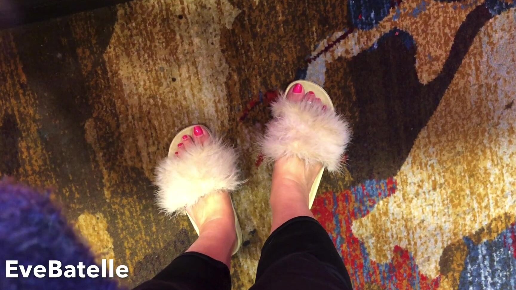Eve Batelle Fuzzy Slipper Walk Through Casino To Pee