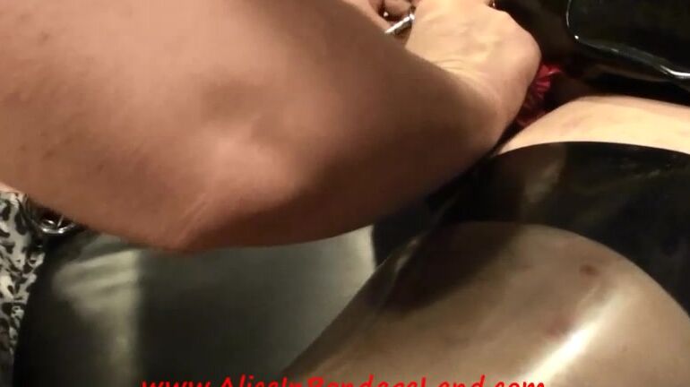 Latex Bondage Footjob Part 3 Rubber Cumshot AliceInBondageLand AliceInBondageLand