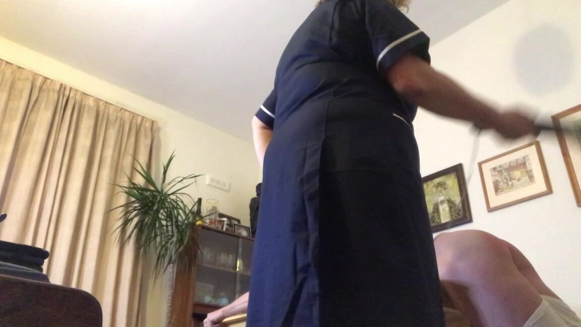 Miss Iceni, Spanking F M, HD, At Home with Miss Iceni AHWMI Matron Scrubs Timmy Nice And Clean Clips4Sale