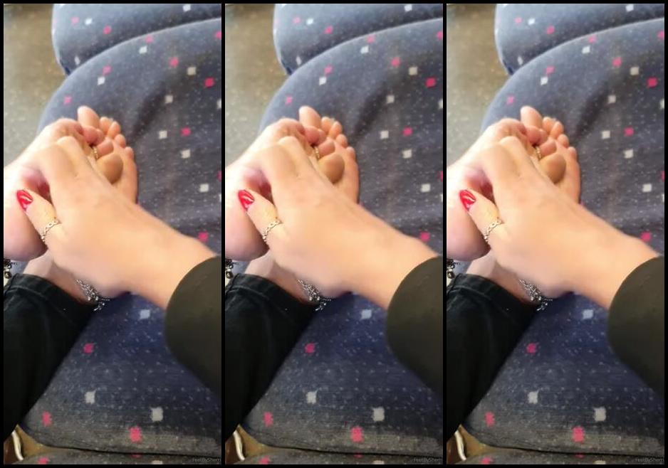Feetbysherri Onlyfans Лосьонирование Ног На Поезде Io