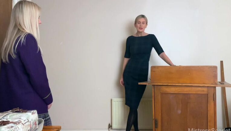 Miss Scarlet Alisha and the Maths Test The Hand Tawsing Clips4Sale