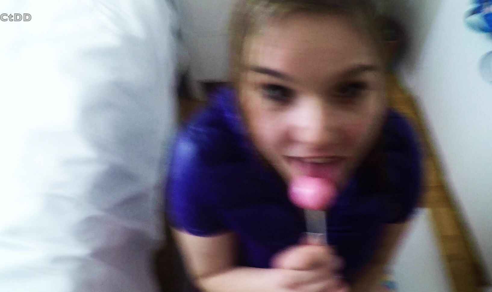 Dirtykristy Purple Jacket Pink Lollipop Blowjob