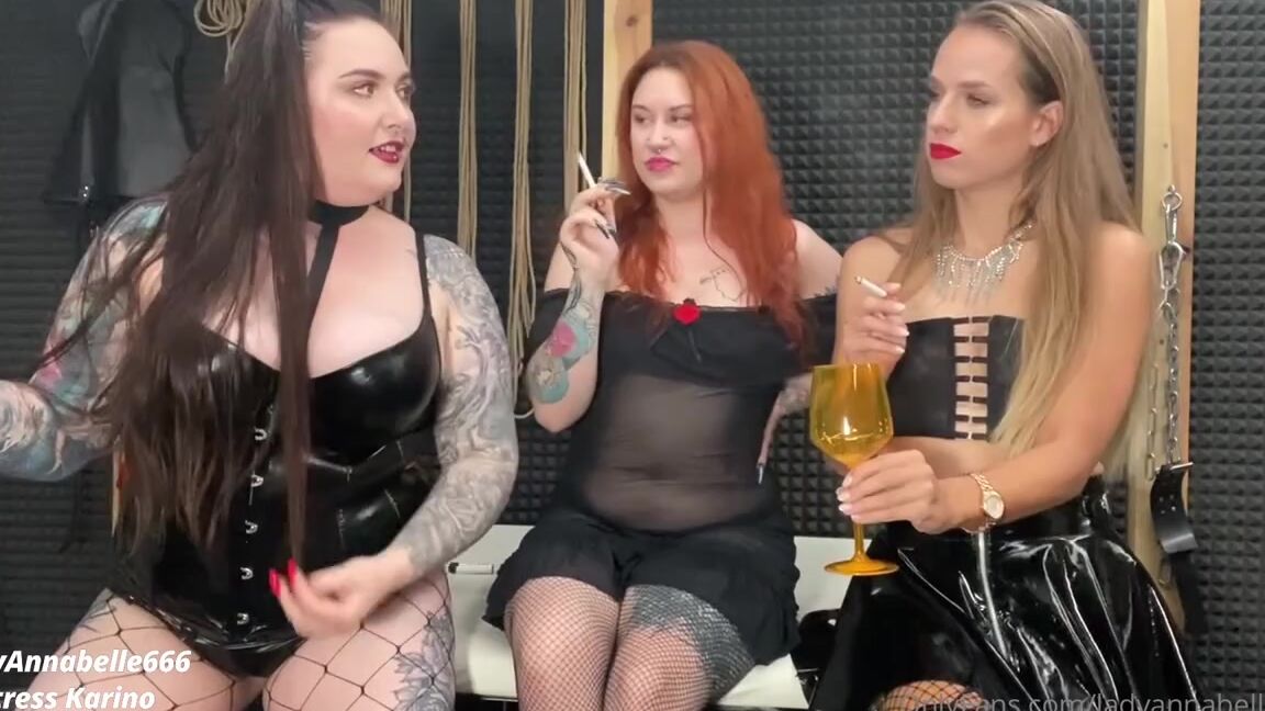 Ladyannabelle666 Onlyfans Living Furniture Ashtray Pov With Vinkoxo Mistresskarino Open Your Mouth To Our Ashes Come