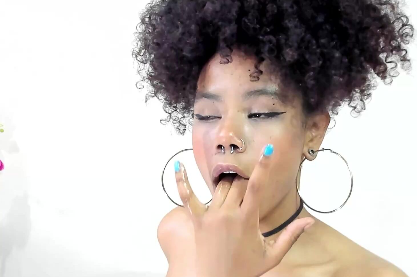 "Coconutsex" dildosucking, drool, ebony, roughsex, vibrator lovense pussy play and dildo suck Manyvids