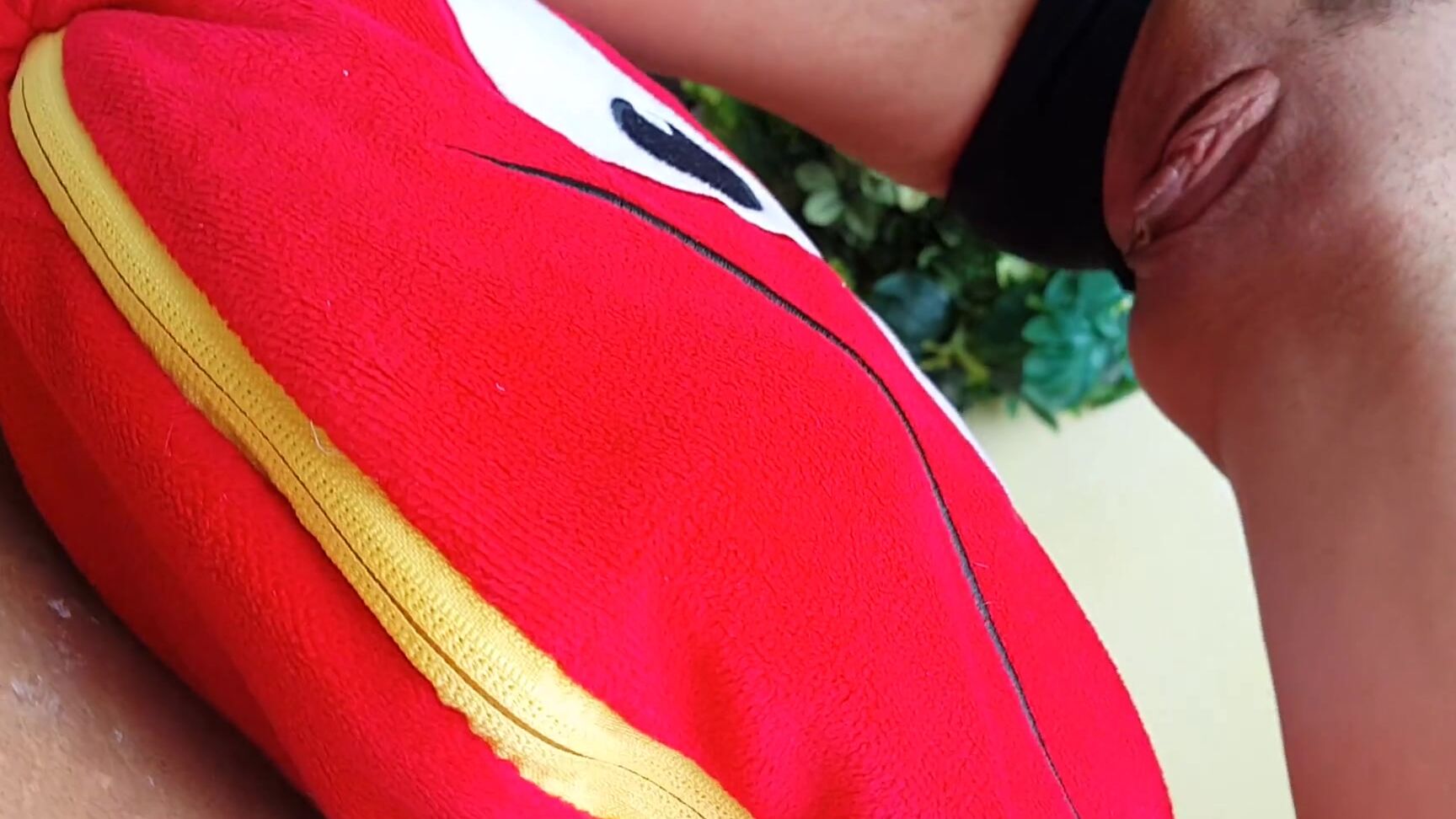 My Wife SexyDreams FACE SITTING(funny pillow) and Pink TOY masturbation at my balcony Pornhub