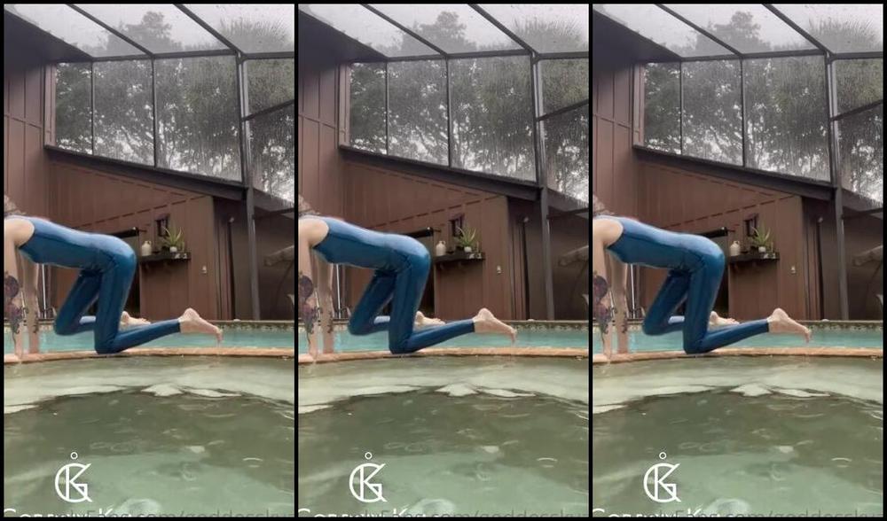 Goddess Kyaa Nicknamed Goddesskyaa Onlyfans Worship Me In Latex I Slip Into The Pool Wearing Nothing But My Sheer Blue Latex Catsuit I Splash