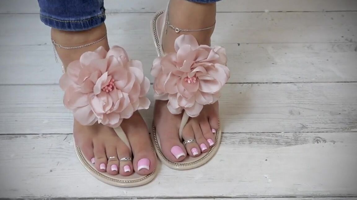 Footsiegalore Onlyfans Floral T Strap Close Up Video