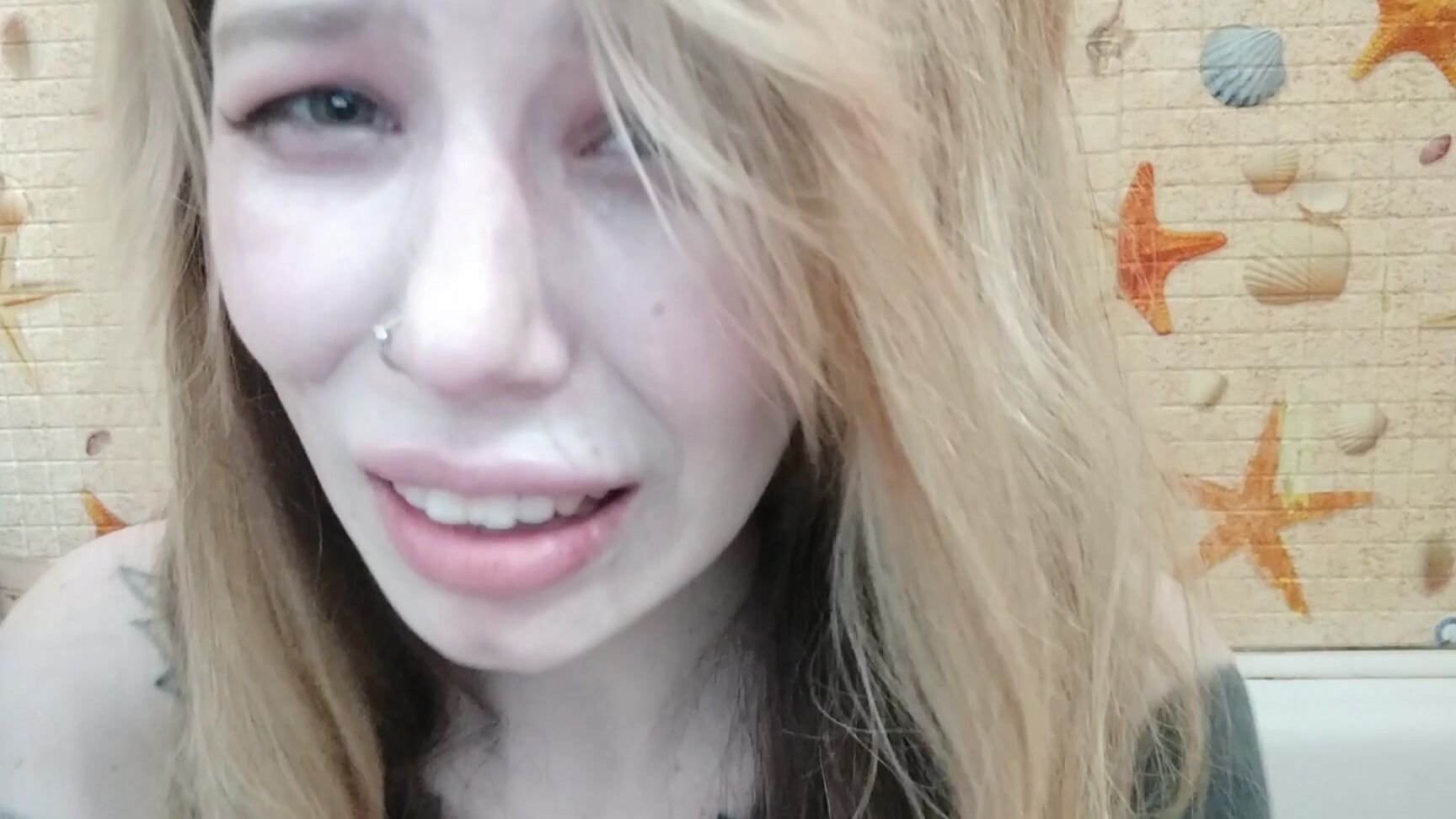 Blonde, Crying, Embarrassed Naked Female, Nudity/Naked, Tattoos megaplaygirl ugly cry in my bathroom custom ManyVids