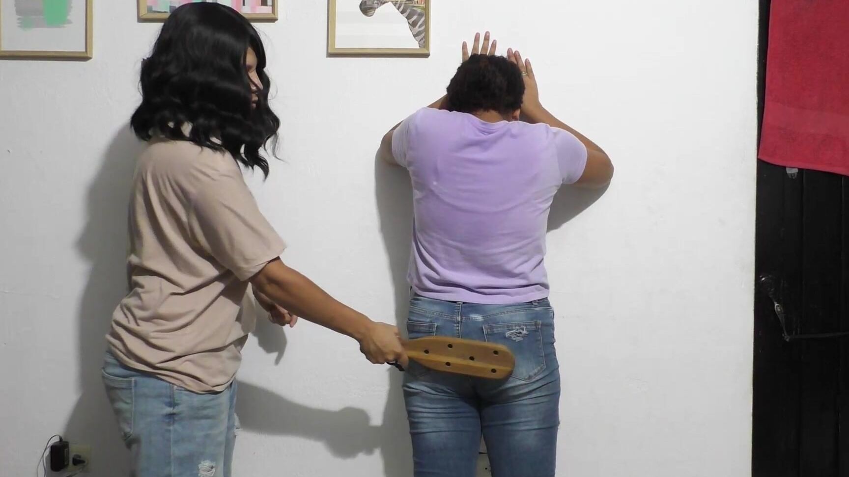 Spank Latinas Slt Zara Paddled Against The Wall