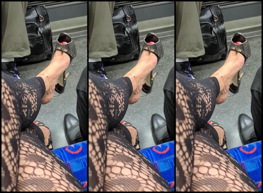 Feetbysherri Onlyfans Shoe Dangling My Jimmy Choos On The Jubilee Line London Underground