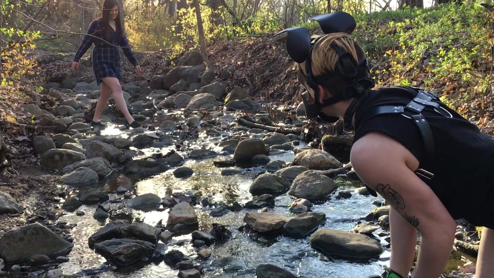 "Rardysexuality" pet play, puppy play, skinny women Taking pup for a walk manyvids