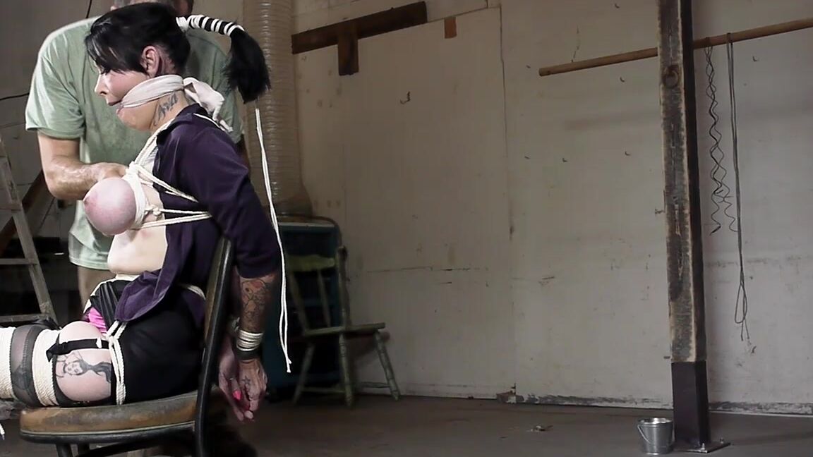 neckroped, garter and stockings, Busty, MILF, Breast bondage, Brunettes, crotchrope, BDSM, not barefoot Luna Dawn's First Hogtie FutileStruggles.com / Clips4Sale.com