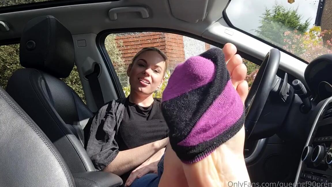 The Foot Queen Of England Aka Queengf90Premium Onlyfans Fancy A Spot Of Car Sniffing