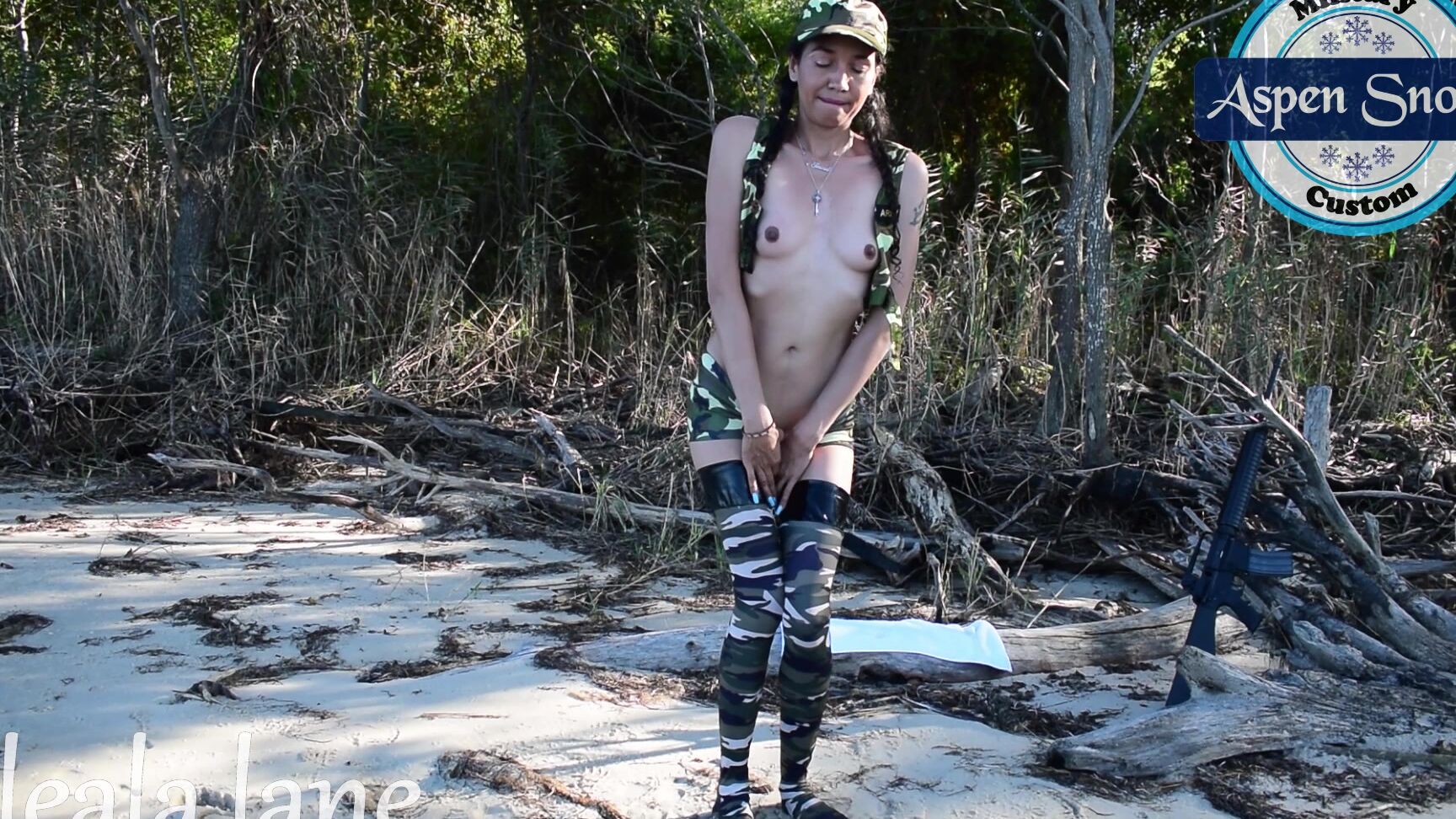 Asian, Ass, Butt Plug, Military, Public Nudity aspen snow asian military woods strip masturbation ManyVids