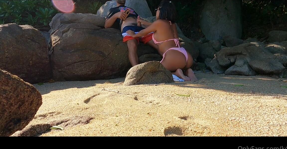 K Love Public Beach Blowjob With Cum On Tits Enjoy Ines Mendoza S Perfect Tits Cummed Upon In