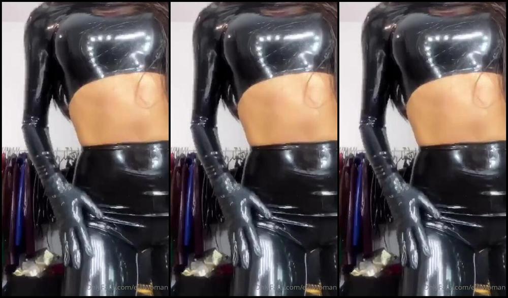 Evil Woman Black Latex Tease P
