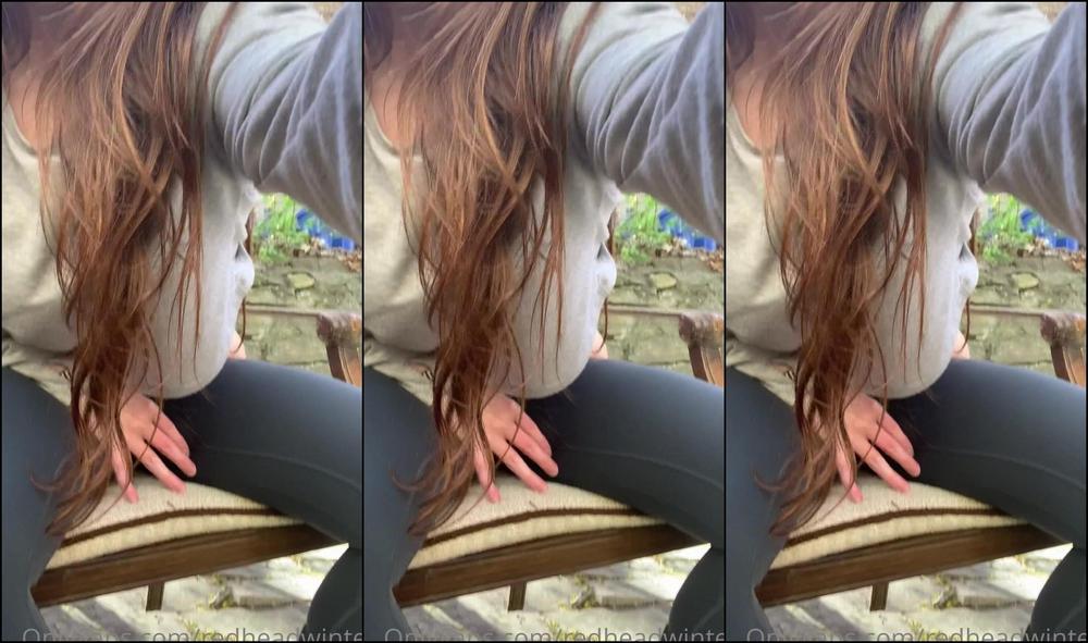 Redheadwinter Backyard Orgasm When My Roommates Were In The House The Only Place I Could Cum Was Our Ve