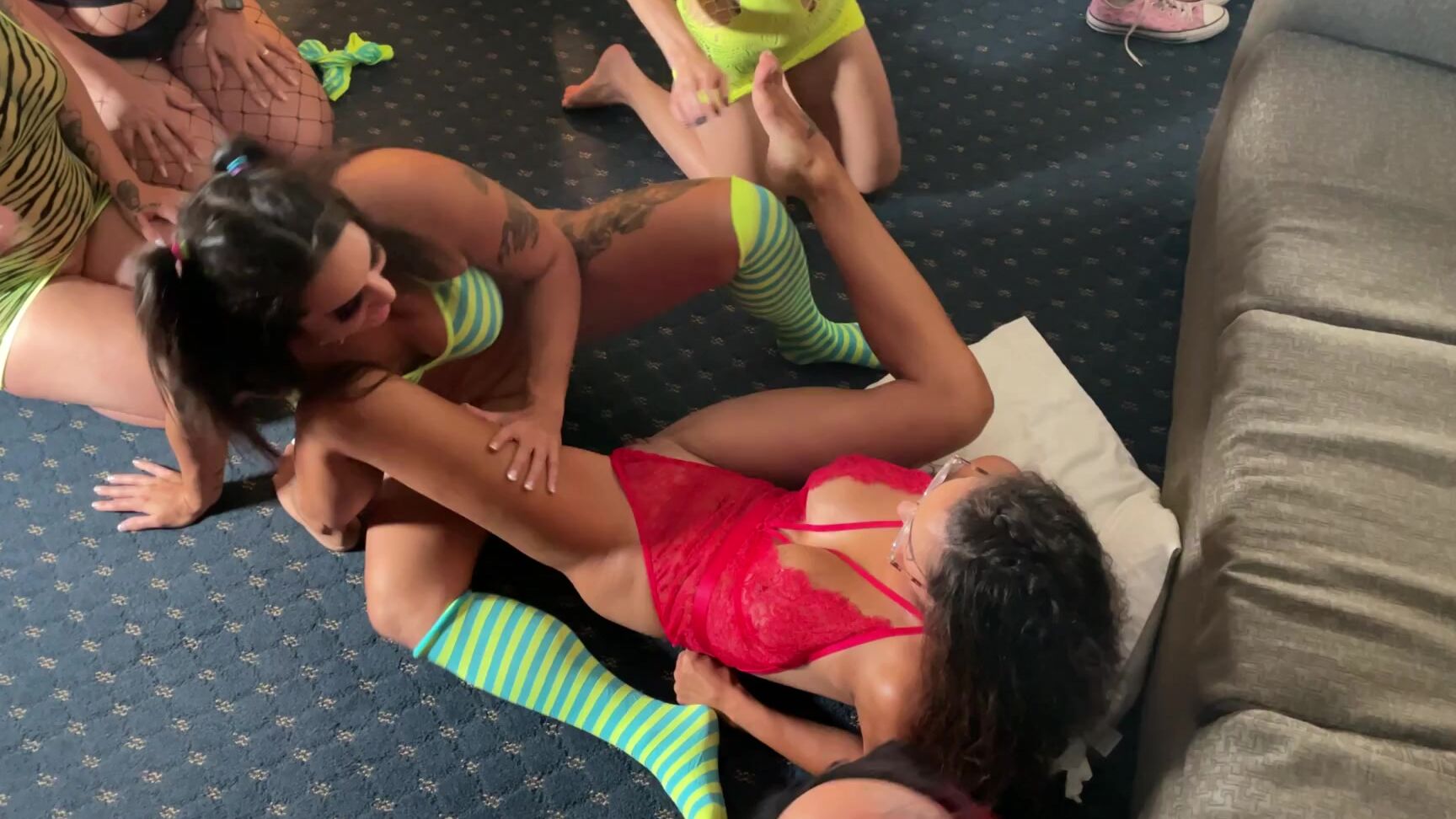 Foot Worship, Girl Girl Girl, Lesbians, Orgy, Pussy Eating mandy-s-first-lesbian-experience ManyVids