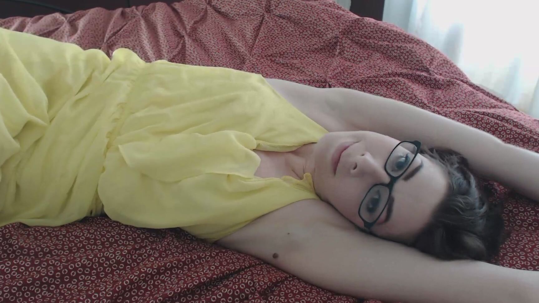 Canadiansammy Sammy Shows Her Armpits In Yellow Dress