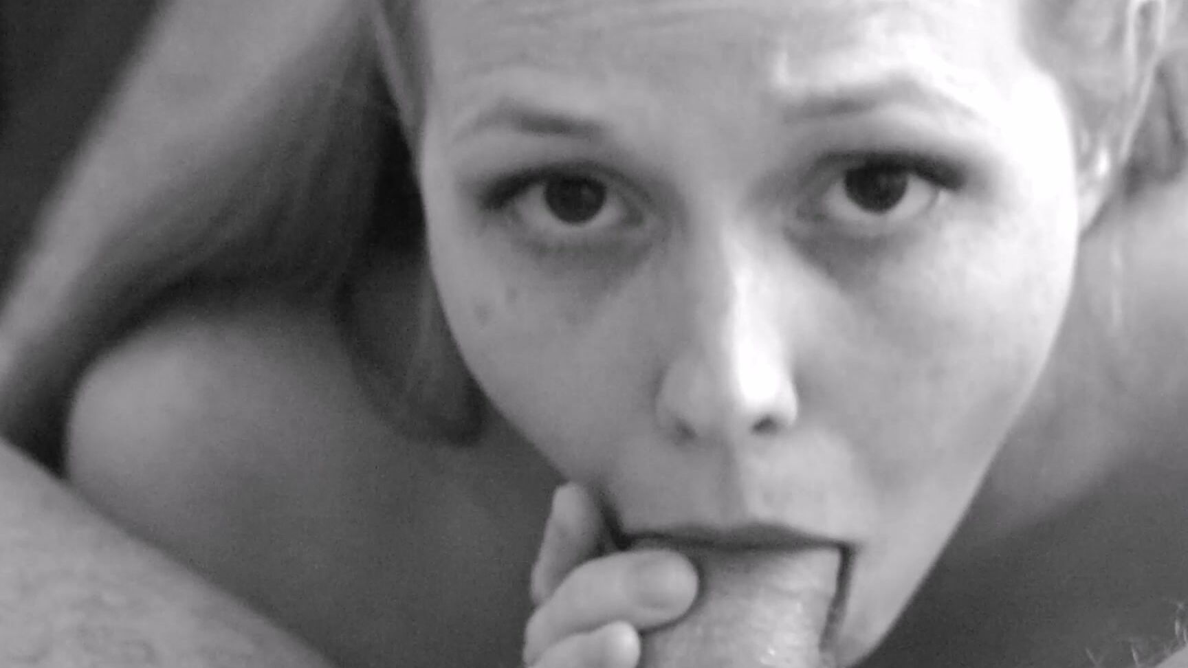 Black & White, Blowjob, Cum In Mouth, Cumshots, POV daphnemadison pov close up blowjob in black amp white ManyVids