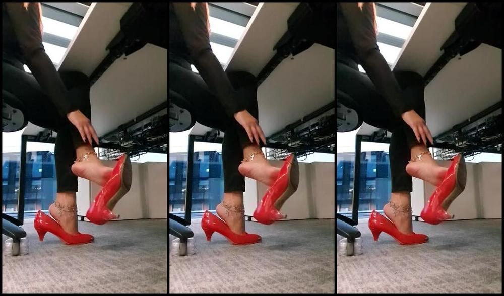 Feetbysherri Onlyfans Red Shoes And Office Vibes