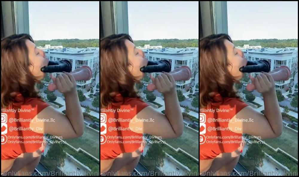 Brilliantly Divine Part Sucking Double Headed Dildo In Front