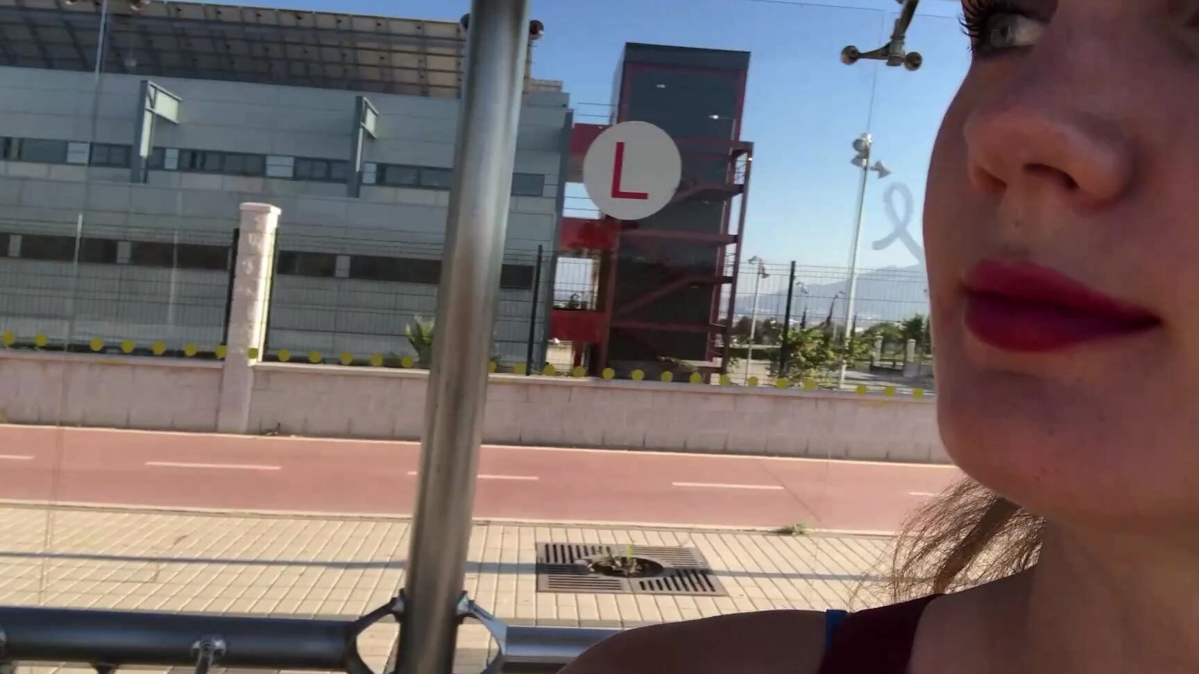 Exhibitionism, Outdoors, Public Flashing, Public Nudity, Public Outdoor iviroses riding dildo in busstop w cum on face ManyVids