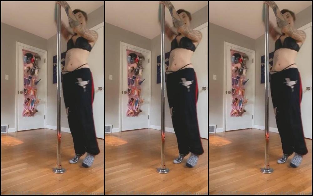 Hellcat Nat Sexy Pole Dance Strip Tease With A Surprise Underneath Watch Me Slide My Pants Off And Re