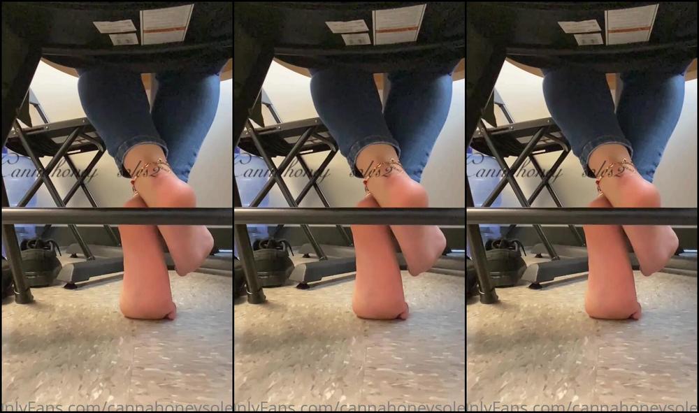 Cannahoneysoles Taking Shoes And Socks Off During Lunch