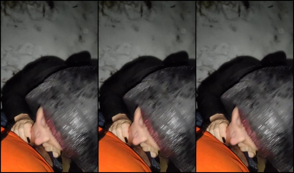 Blowjob In The Park On A Frosty Snowy Evening