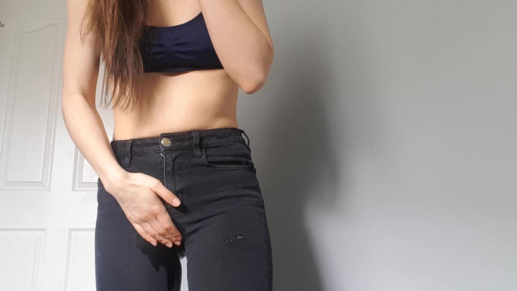 Pee,Jeans/Pants Wetting,JOI,Brunette,Jeans Fetish hazel simone first time p--ing myself joi ManyVids