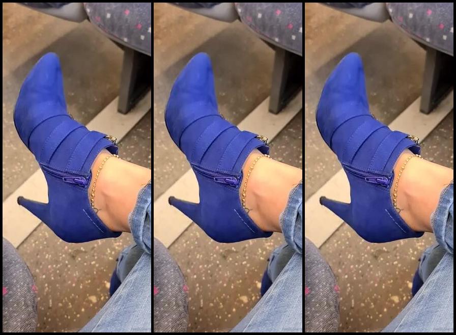 Feetbysherri Onlyfans Public Content Taking My Blue Suede Boots Off On The Train