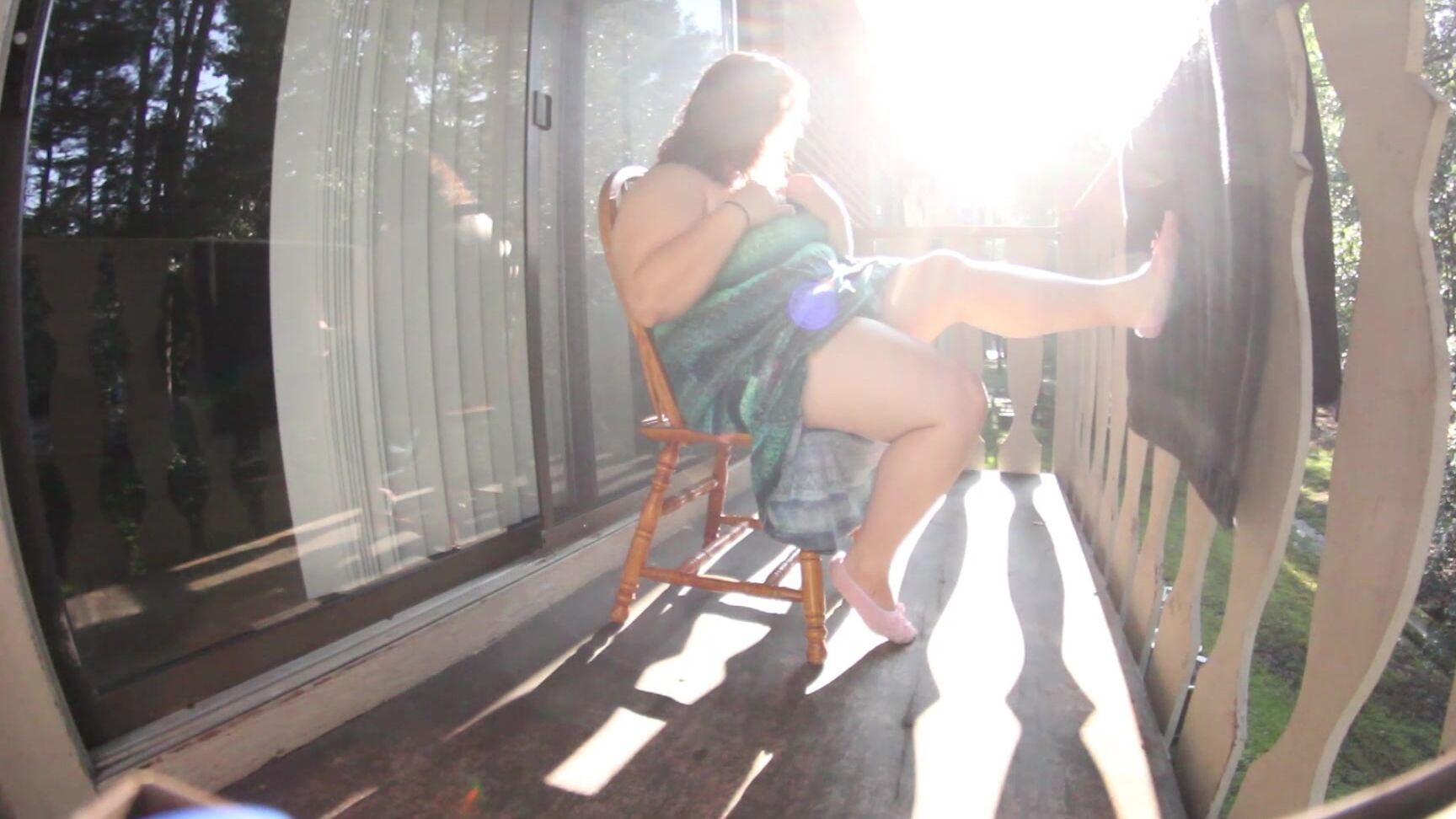 BBW, Big Boobs, Exhibitionism, Public Nudity, Voyeur curiousclover balcony batin ManyVids