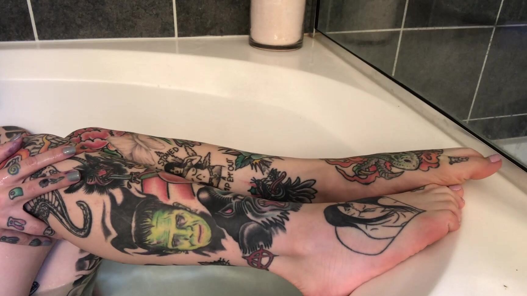 Feet,Foot Domination,Foot Fetish,Foot Torture,Tattoos tigerlillysuicide foot domination ManyVids