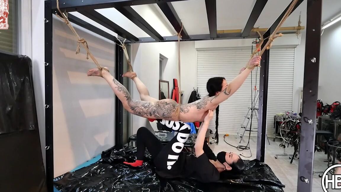 Hbc X Tbl Naked Hinako Gets Tickled In Mid Air By Mistress Chiaki S Lotion Soaked Hands