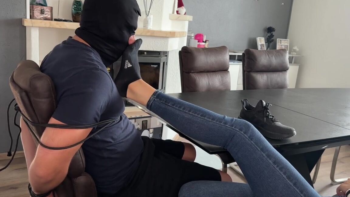 Socksfeet Misstress Nina Onlyfans 09 24 2023 Today My Worn Out Black Socks Enjoy My Chair Bondage Video Or Just My Black2