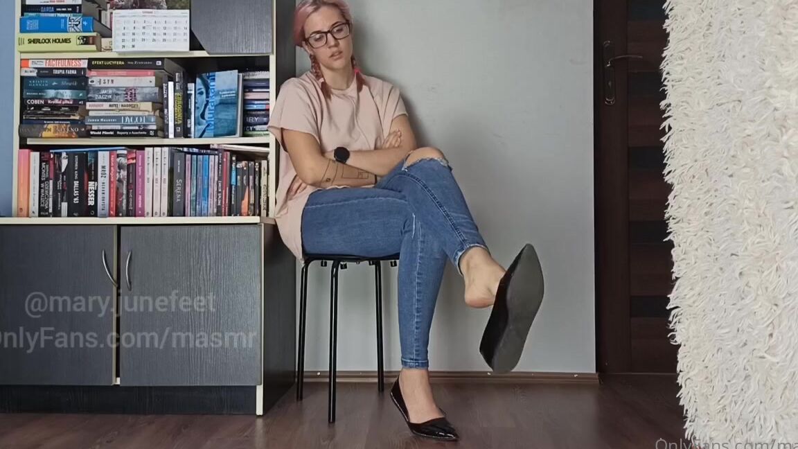 Masmr Onlyfans 3December Shiny Black Flats Shoeplay Dangle Heelpop Ankle Rotation Fast Slow