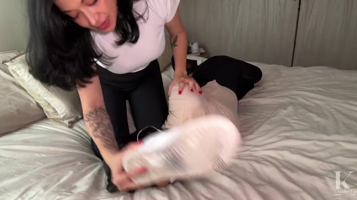 kinkylifestyle mara got caught when smelling simona s sneakers in secret_09 Clips4Sale