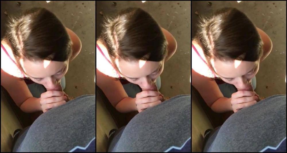 Annah Draining A Cock Outside