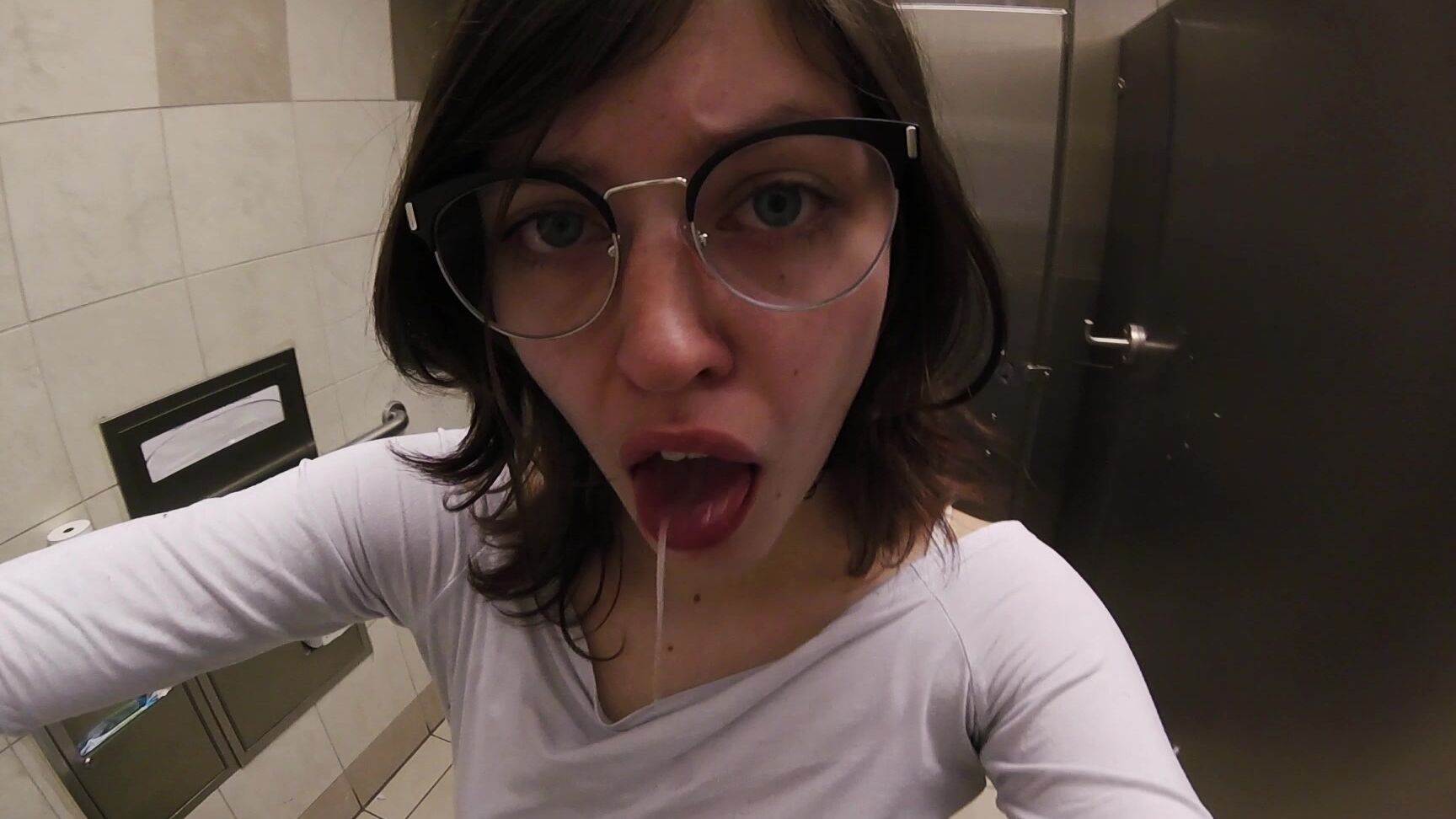 Bathroom sex, Deepthroat, Public Blowjob, Reality Porn, Spit Fetish emma chase crazy vlogger sucks cocks for subs ManyVids