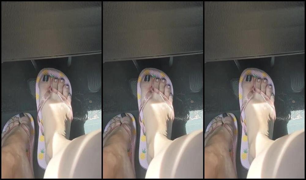 Premiumbrandy Onlyfans Driving Driving For 5 Minutes With My Pink Pineapple Flip Flops On