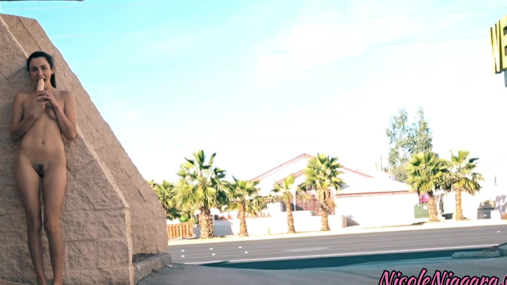 18 & 19 Yrs Old, Outdoors, Public Flashing, Public Nudity, Public Outdoor nicoleniagara fucking my teen pussy in las vegas ManyVids