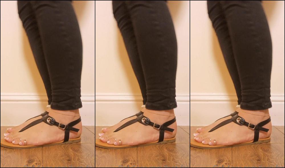 Keepthemprettyx View Of French Pedi Black Sandals And Lots Of Toe Rings Watch Me Tease You By