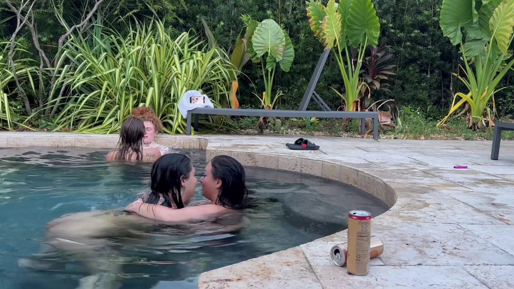 Lesbianlounge 3209001951 02 19 2024 Hot Miami Pool Orgy So We Had Just Checked Into This Sweet Air Bnb With A