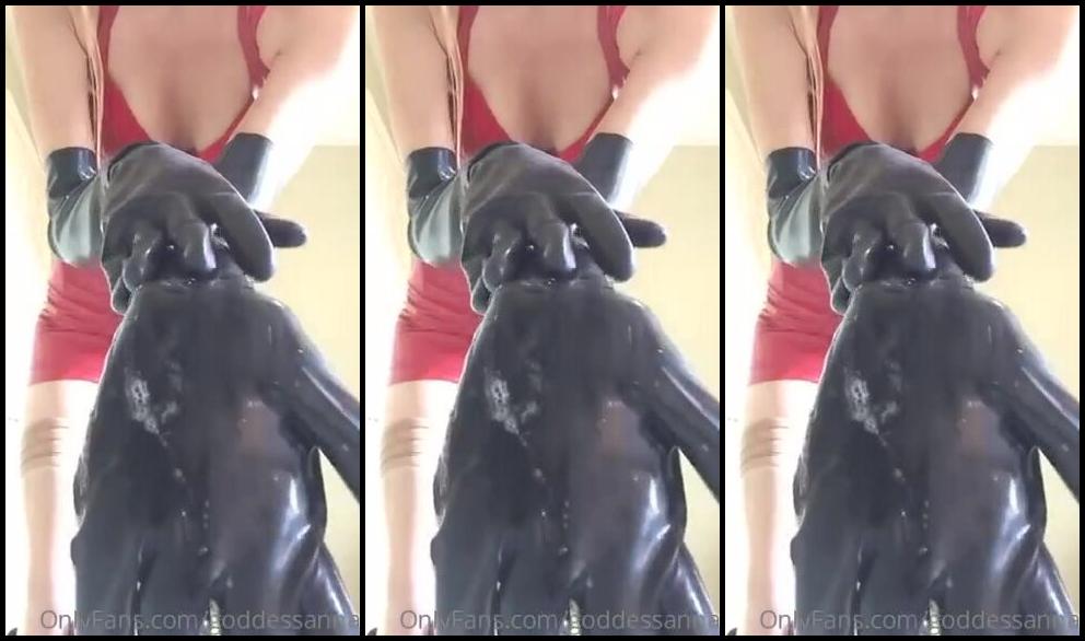 Goddess Anna Nicknamed Goddessanna Onlyfans Video 1Min 33 Lubing My Latex Gloves Up With My Body Fluid Yes I Want You To Catch Every Drop Bg