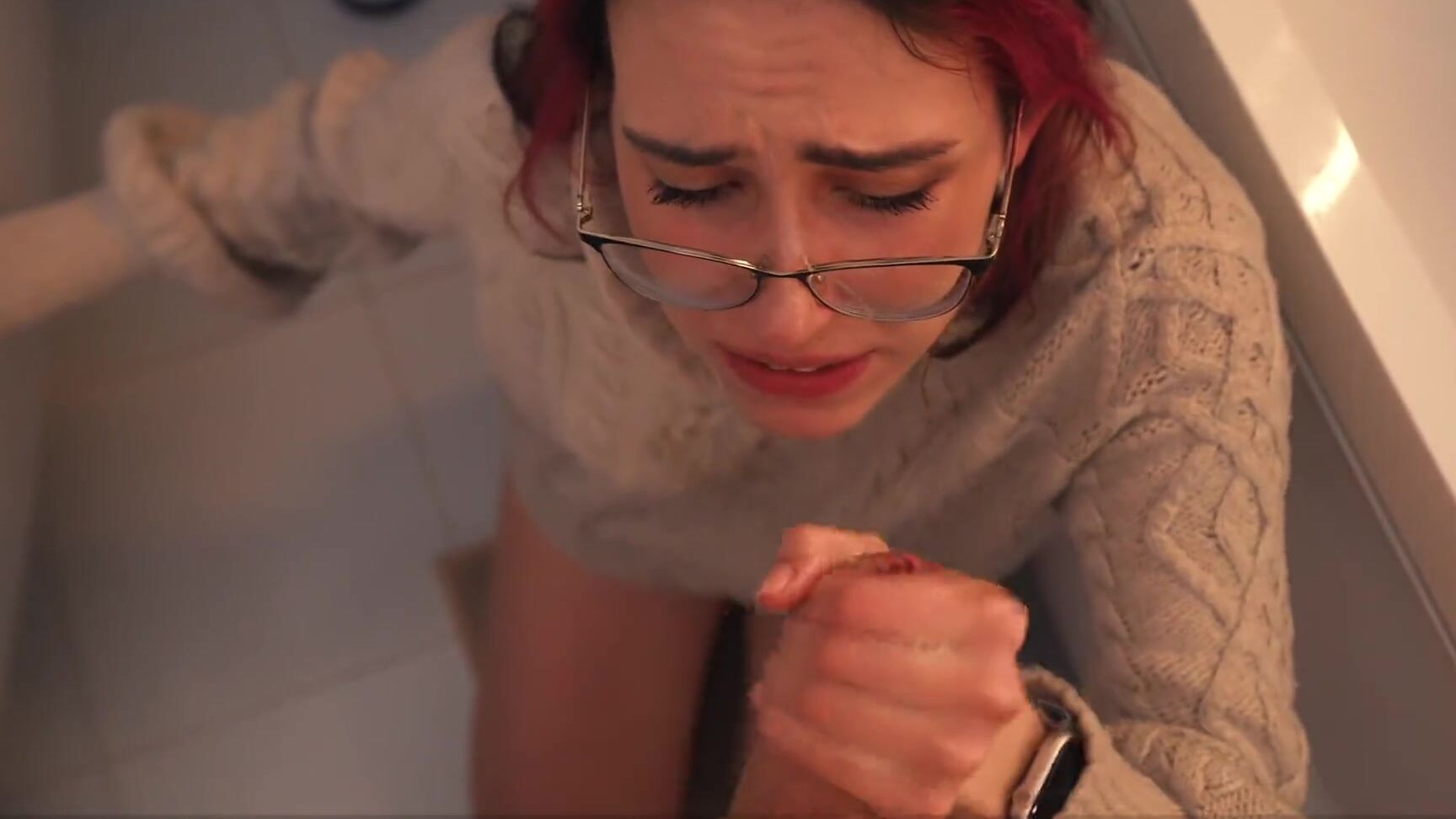 Kisscat PH Step son fucks Stepmom in bathroom _ Rough doggystyle and missionary with Facial Pornhub