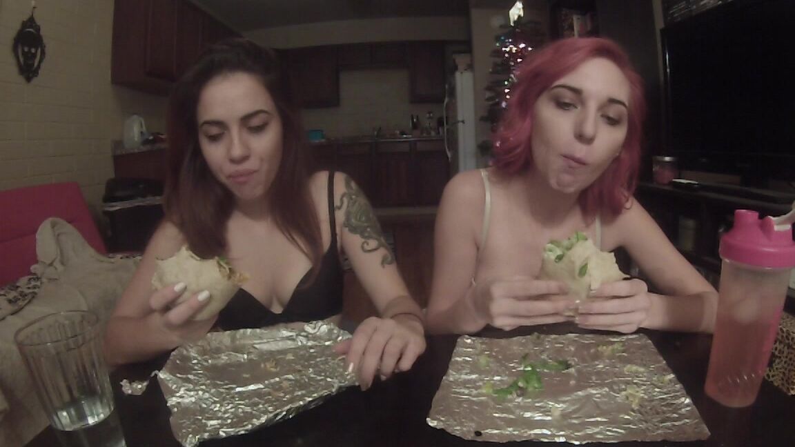 "HARPERMADI" brunette, deepthroat, tattoos, lace/lingerie, humor 12 BURRITO EATING CONTEST girl girl manyvids